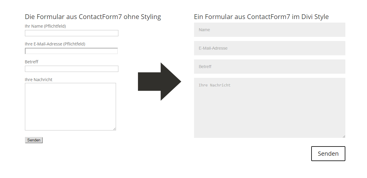 Divi CSS Styling Contact Form 7