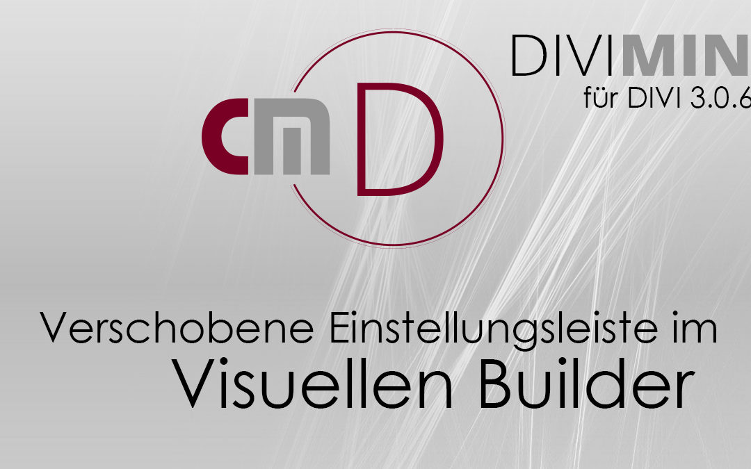 Verschobene Einstellungsleiste im visuellen Builder